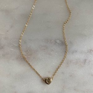 Gold letter “C” heart shaped necklace